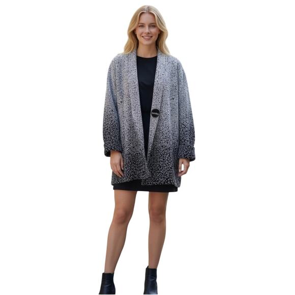 Ali Miles Black White Polka Dot Ombre Jacket - Picture 1 of 11